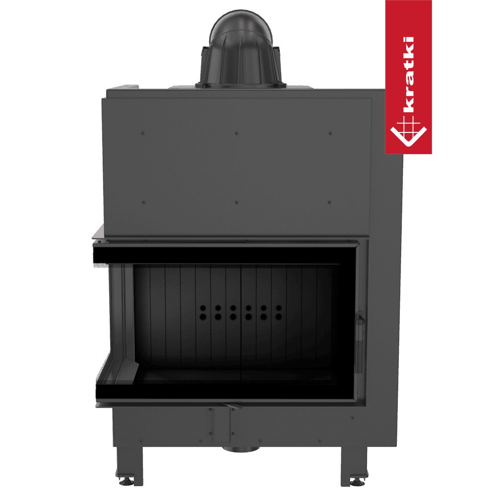 Kratki Kamineinsatz aus Stahl KRATKI MBO links 15 KW Ø 200 schwarz Verkleidung