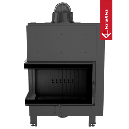 Kratki Kamineinsatz aus Stahl KRATKI MBO links 15 KW Ø 200 schwarz Verkleidung