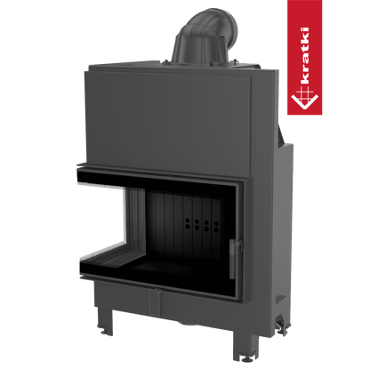 Kratki Kamineinsatz aus Stahl KRATKI MBO links 15 KW Ø 200 schwarz Verkleidung