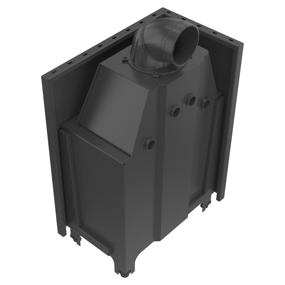 Kratki Kamineinsatz aus Stahl KRATKI MBO links 15 KW Ø 200 schwarz Verkleidung
