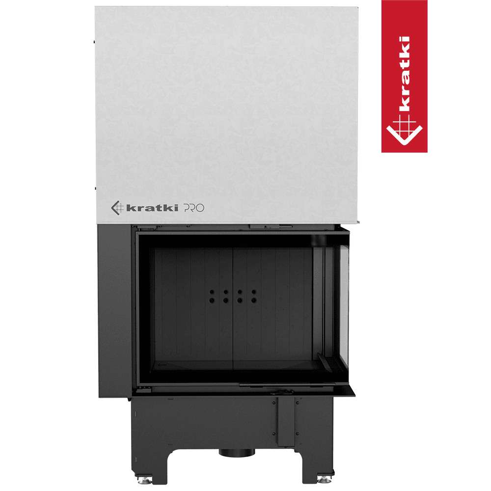 Kratki Kamineinsatz KRATKI VNP 700/480 12 kW Ø 200 mit Schiebetür schwarz Verkleidung