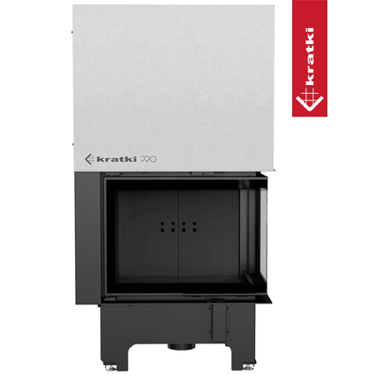 Kratki Kamineinsatz KRATKI VNP 700/480 12 kW Ø 200 mit Schiebetür schwarz Verkleidung