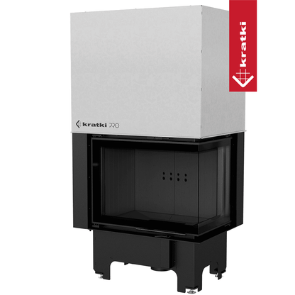 Kratki Kamineinsatz KRATKI VNP 700/480 12 kW Ø 200 mit Schiebetür schwarz Verkleidung