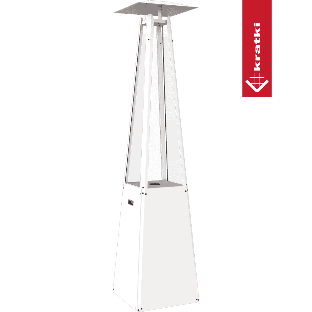 Kratki Gasheizstrahler Umbrella Stahl weiß 12kW Set