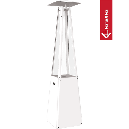 Kratki Gasheizstrahler Umbrella Stahl weiß 12kW Set