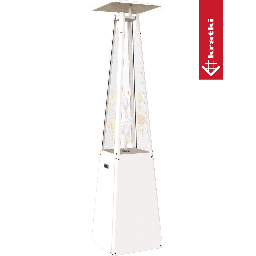 Kratki Gasheizstrahler Umbrella Stahl weiß 12kW Set
