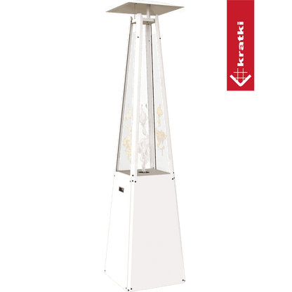Kratki Gasheizstrahler Umbrella Stahl weiß 12kW Set