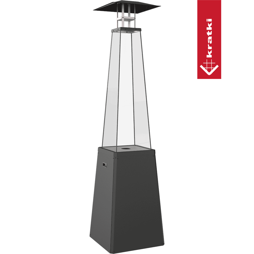 Kratki Gasheizstrahler Umbrella BS Stahl schwarz 12kW Set