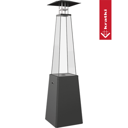 Kratki Gasheizstrahler Umbrella BS Stahl schwarz 12kW Set
