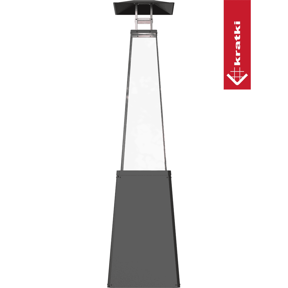 Kratki Gasheizstrahler Umbrella BS Stahl schwarz 12kW Set
