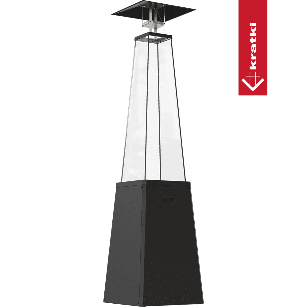 Kratki Gasheizstrahler Umbrella BS Stahl schwarz 12kW Set