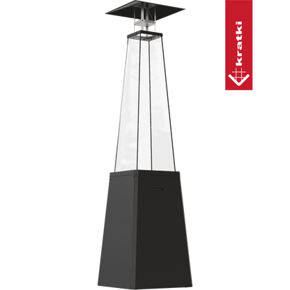 Kratki Gasheizstrahler Umbrella BS Stahl schwarz 12kW Set