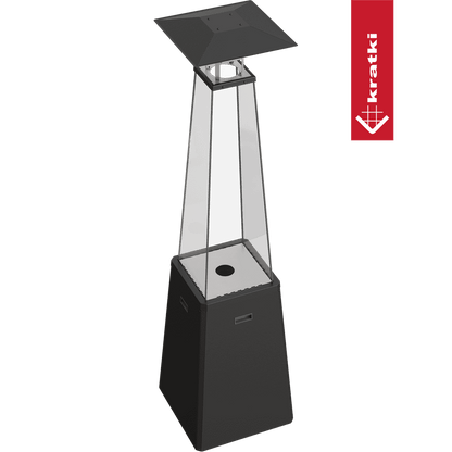 Kratki Gasheizstrahler Umbrella BS Stahl schwarz 12kW Set