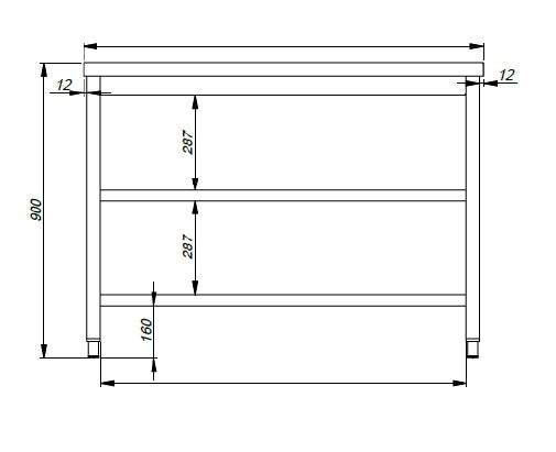 CombiSteel 800 ARBEITSTISCH 2 BODEN 2500