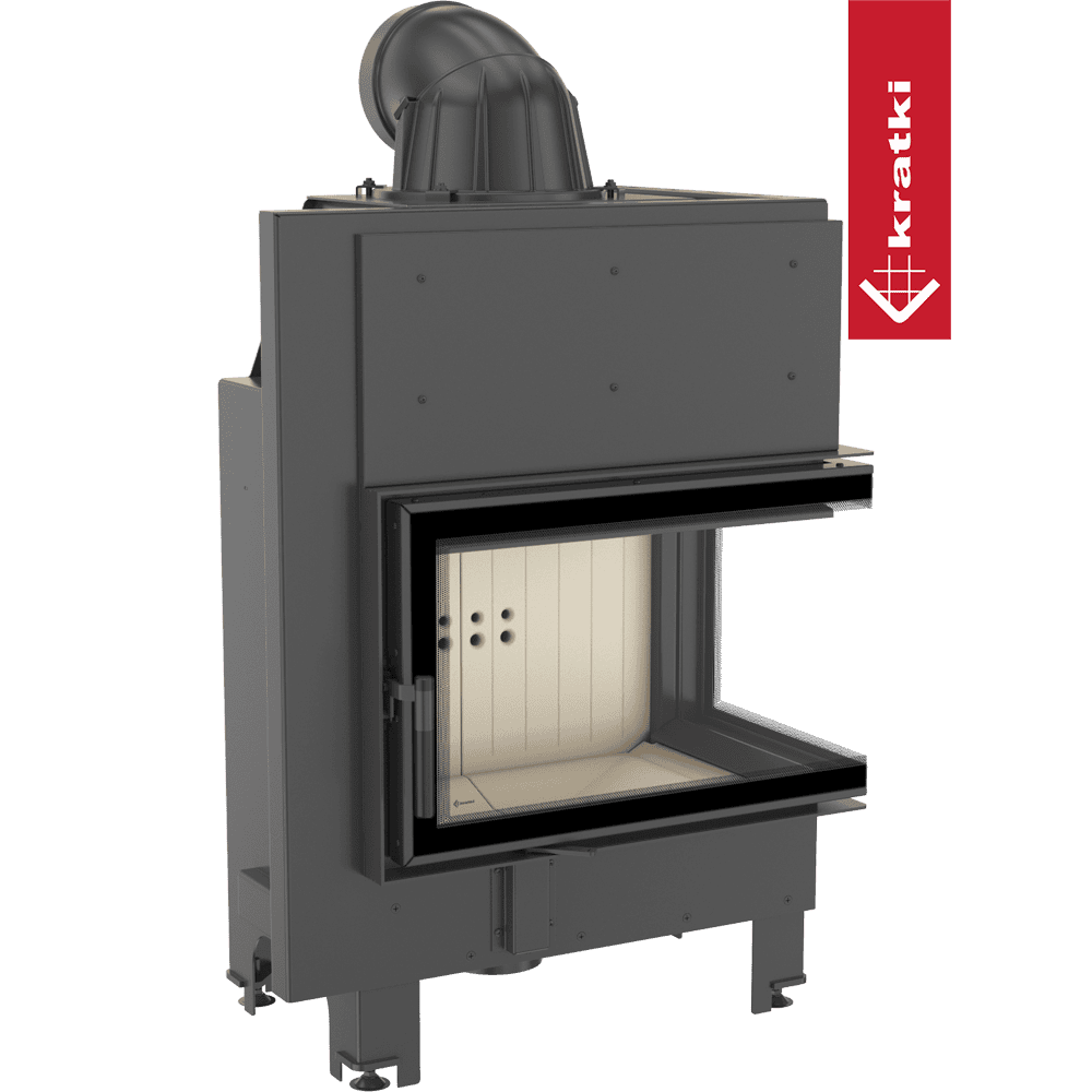 Kratki Kamineinsatz aus Stahl KRATKI MBM rechts 10 kW Ø 200