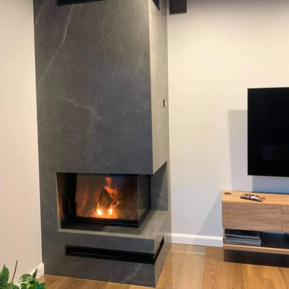 Kratki Kamineinsatz aus Stahl KRATKI MBZ rechts 13 kW Ø 200