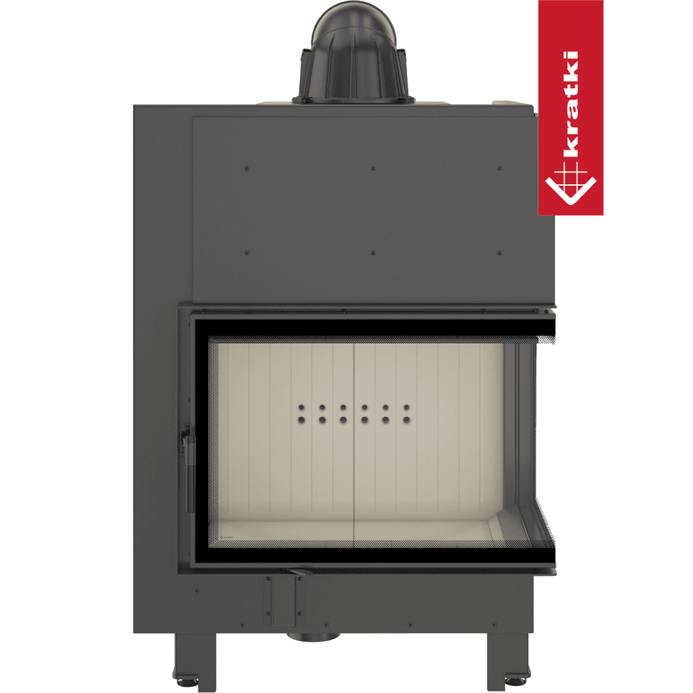 Kratki Kamineinsatz aus Stahl KRATKI MBA rechts 17 kW Ø 200