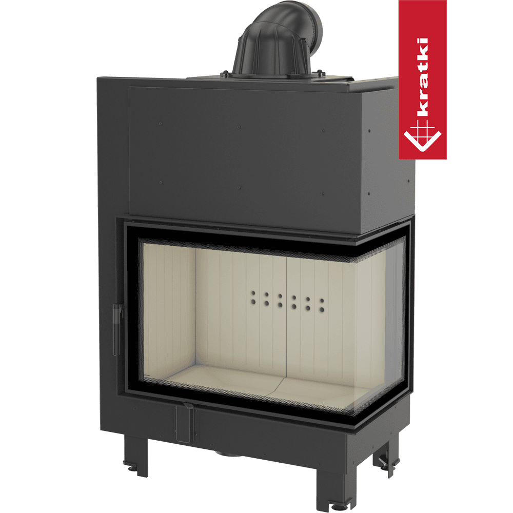 Kratki Kamineinsatz aus Stahl KRATKI MBA rechts 17 kW Ø 200