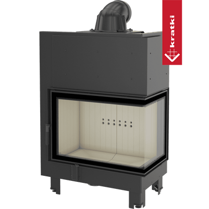 Kratki Kamineinsatz aus Stahl KRATKI MBA rechts 17 kW Ø 200