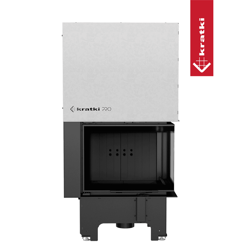 Kratki Kamineinsatz aus Stahl KRATKI VNP 610/430 9 kW Ø 200 mit Schiebetür schwarz Verkleidung