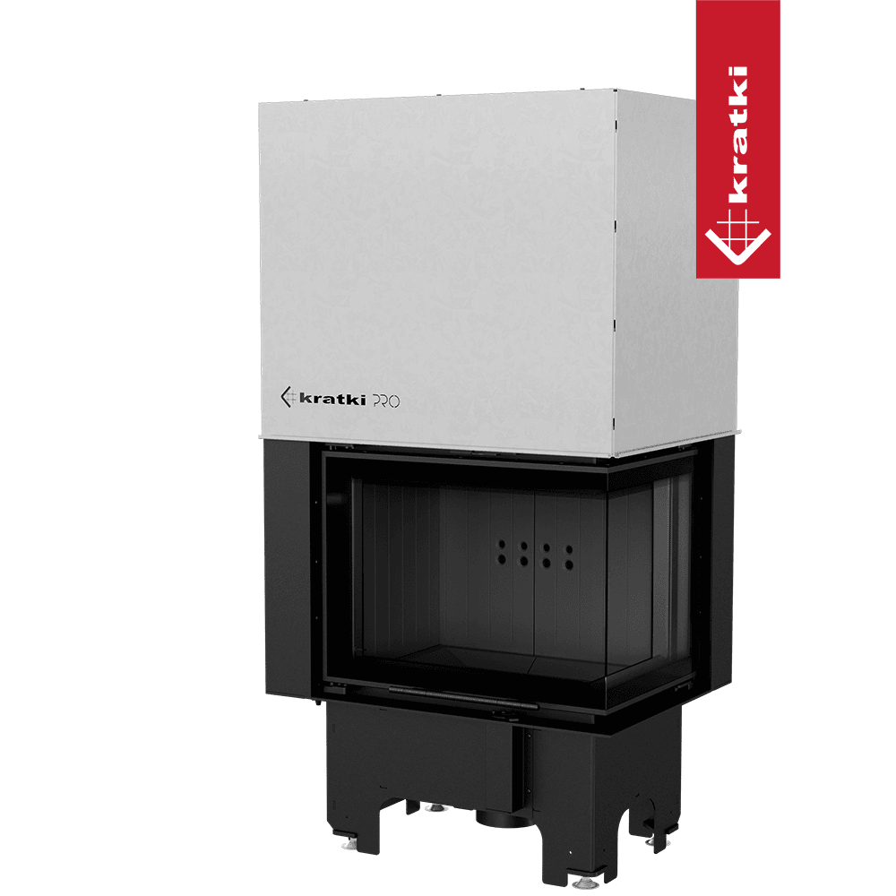 Kratki Kamineinsatz aus Stahl KRATKI VNP 610/430 9 kW Ø 200 mit Schiebetür schwarz Verkleidung