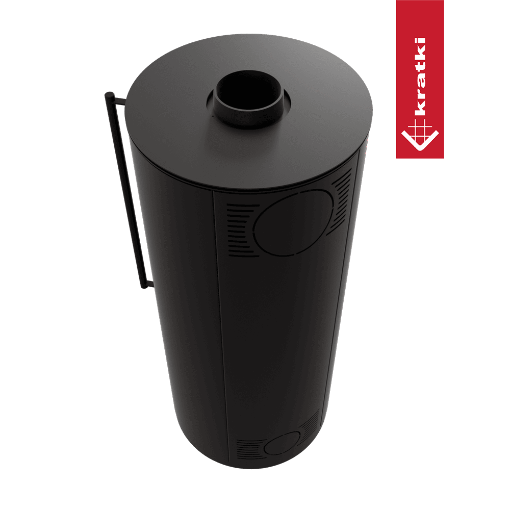 Kratki Kaminofen aus Stahl KRATKI PICARD Ø 150 9 kW schwarz Verkleidung