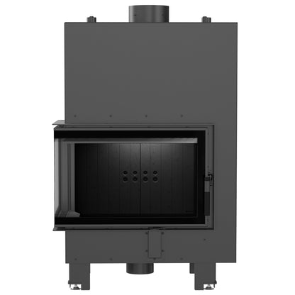 Kratki Wasserführender Kamineinsatz KRATKI MBM links 12 kW Ø 180 schwarz Verkleidung