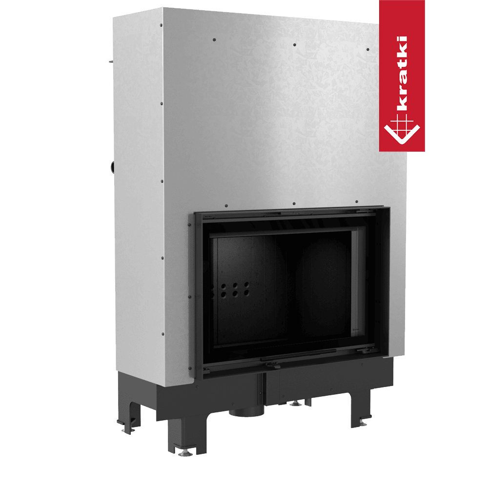 Kratki Wasserführender Kamineinsatz KRATKI MBO 15 kW Ø 200 mit Schiebetür schwarz Verkleidung