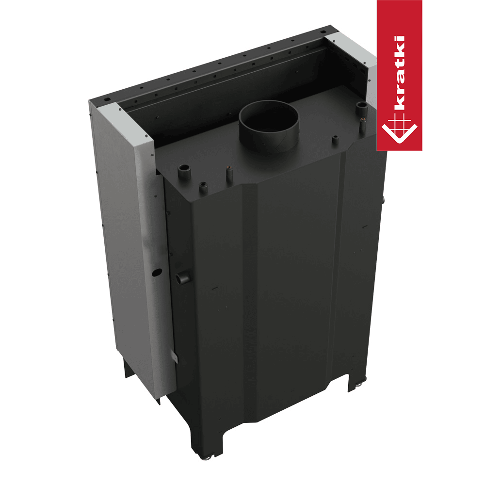 Kratki Wasserführender Kamineinsatz KRATKI MBO 15 kW Ø 200 mit Schiebetür schwarz Verkleidung