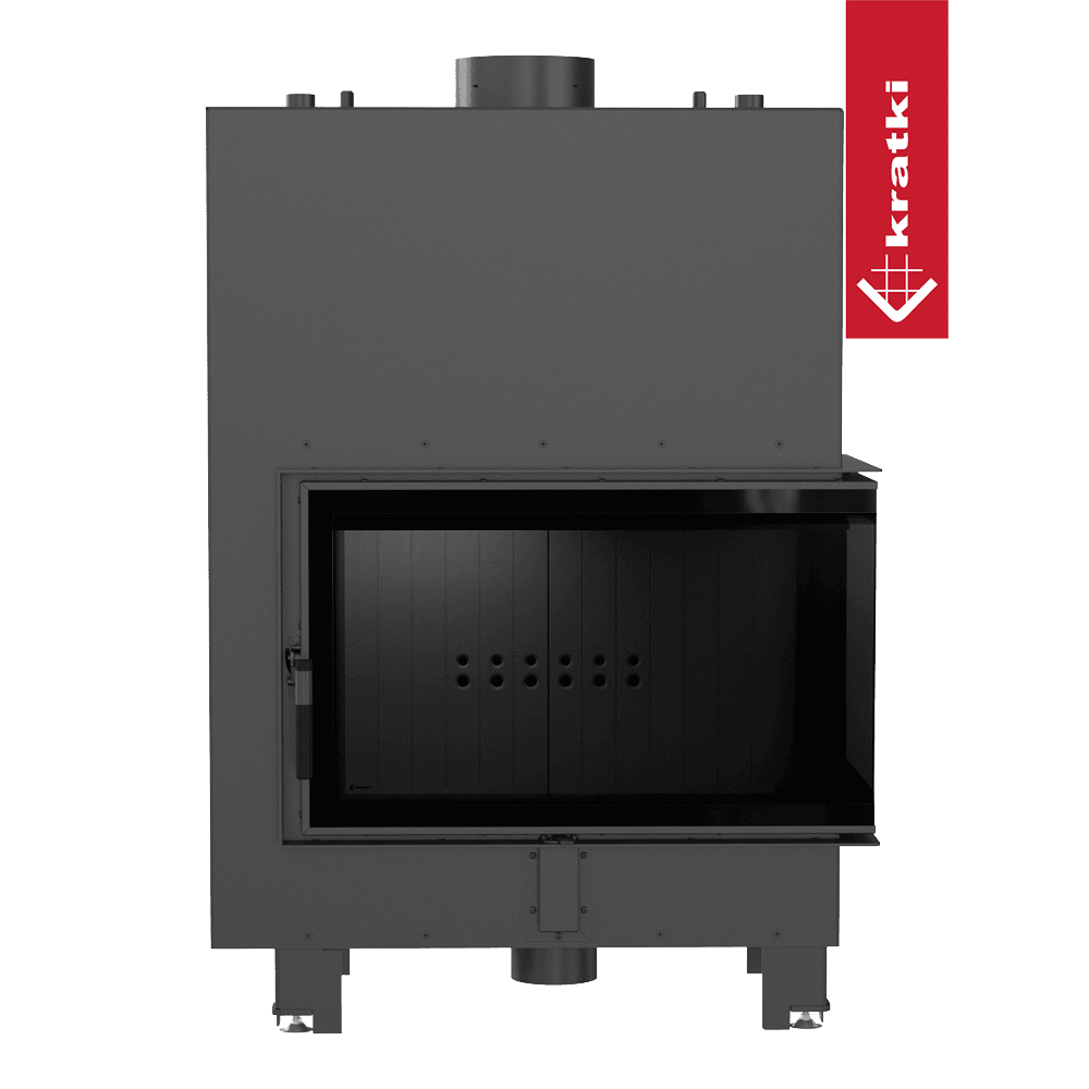 Kratki Wasserführender Kamineinsatz KRATKI MBO rechts 15 kW Ø 200 schwarz Verkleidung