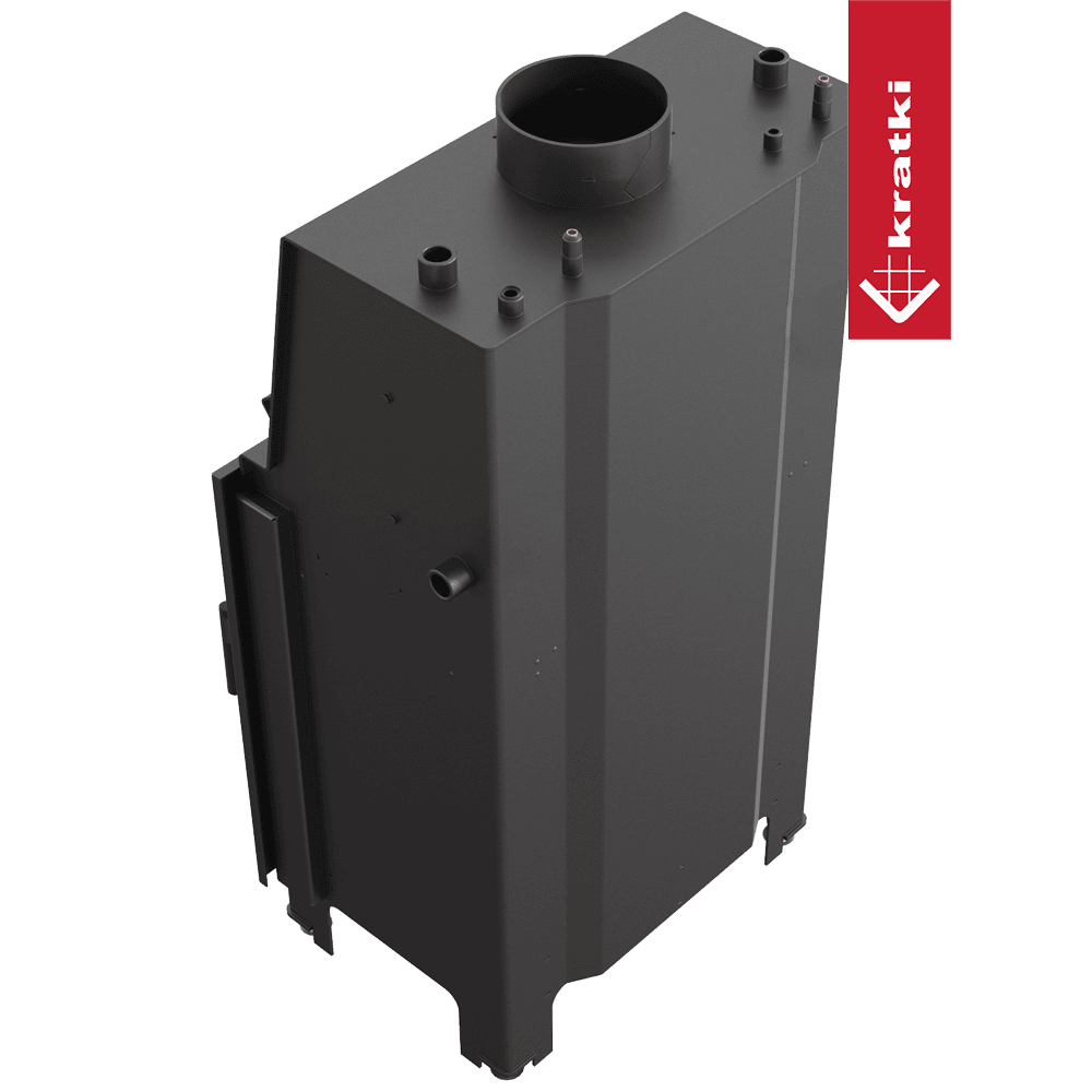 Kratki Wasserführender Kamineinsatz KRATKI MBZ 13 kW Ø 200 Schwarze Thermotec-Auskleidung
