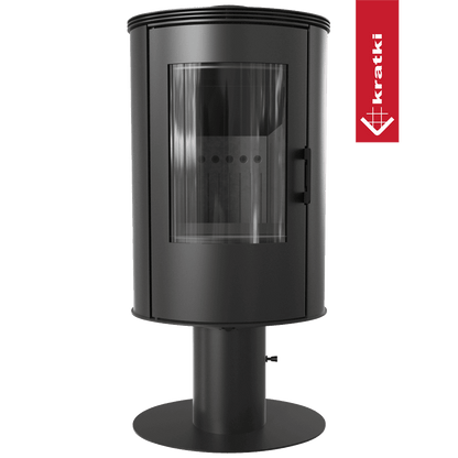 Kratki Kaminofen aus Stahl KRATKI AB S/N/O/DR drehbar Ø 150 8 kW schwarz Verkleidung