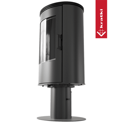 Kratki Kaminofen aus Stahl KRATKI AB S/N/O/DR drehbar Ø 150 8 kW schwarz Verkleidung