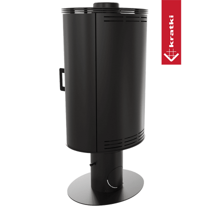 Kratki Kaminofen aus Stahl KRATKI AB S/N/O/DR drehbar Ø 150 8 kW schwarz Verkleidung