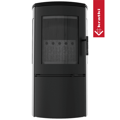 Kratki Kaminofen aus Stahl KRATKI FALCON VIEW Ø 150 10 kW schwarz Verkleidung