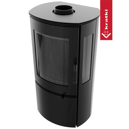 Kratki Kaminofen aus Stahl KRATKI FALCON VIEW Ø 150 10 kW schwarz Verkleidung