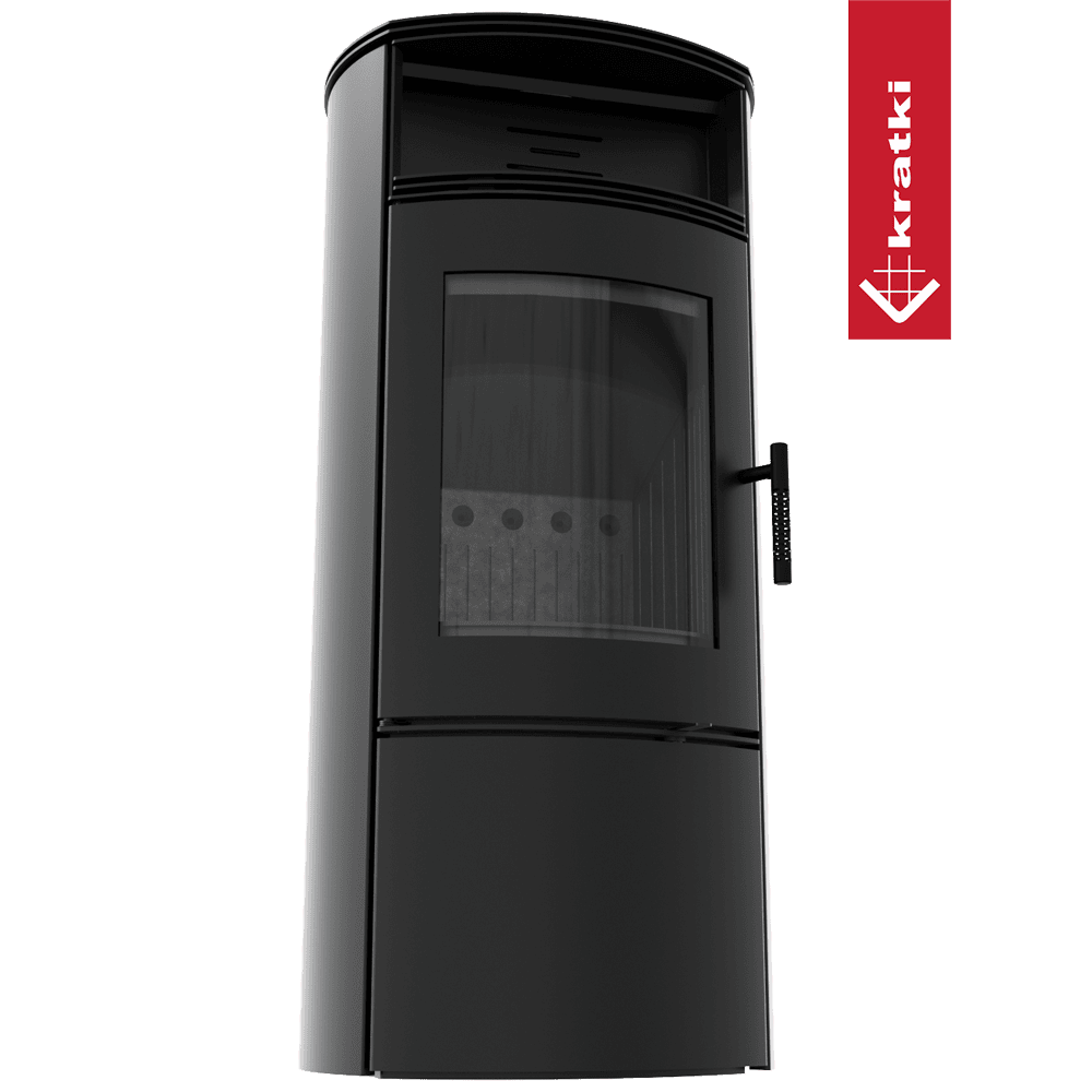 Kratki Kaminofen aus Stahl KRATKI FALCON W Ø 150 10 kW schwarz Verkleidung