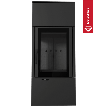 Kratki Kaminofen aus Stahl KRATKI THOR VIEW Ø 150 8 kW schwarz Verkleidung