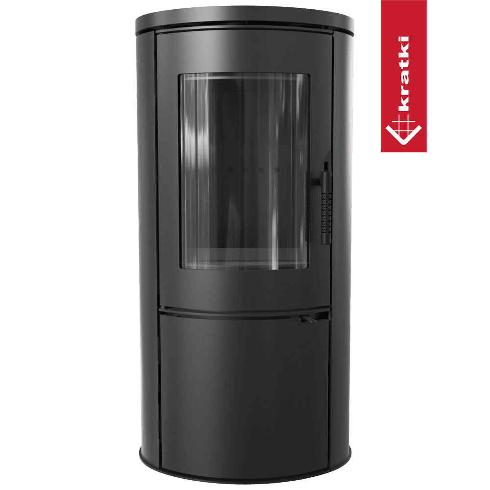 Kratki Stahl-Gusseisen Kaminofen KRATKI AB Ø 150 8 kW schwarz Verkleidung