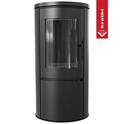 Kratki Stahl-Gusseisen Kaminofen KRATKI AB Ø 150 8 kW schwarz Verkleidung