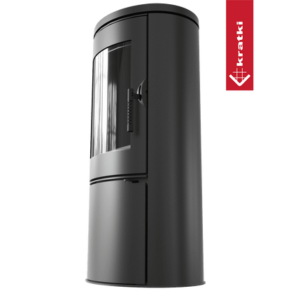 Kratki Stahl-Gusseisen Kaminofen KRATKI AB Ø 150 8 kW schwarz Verkleidung