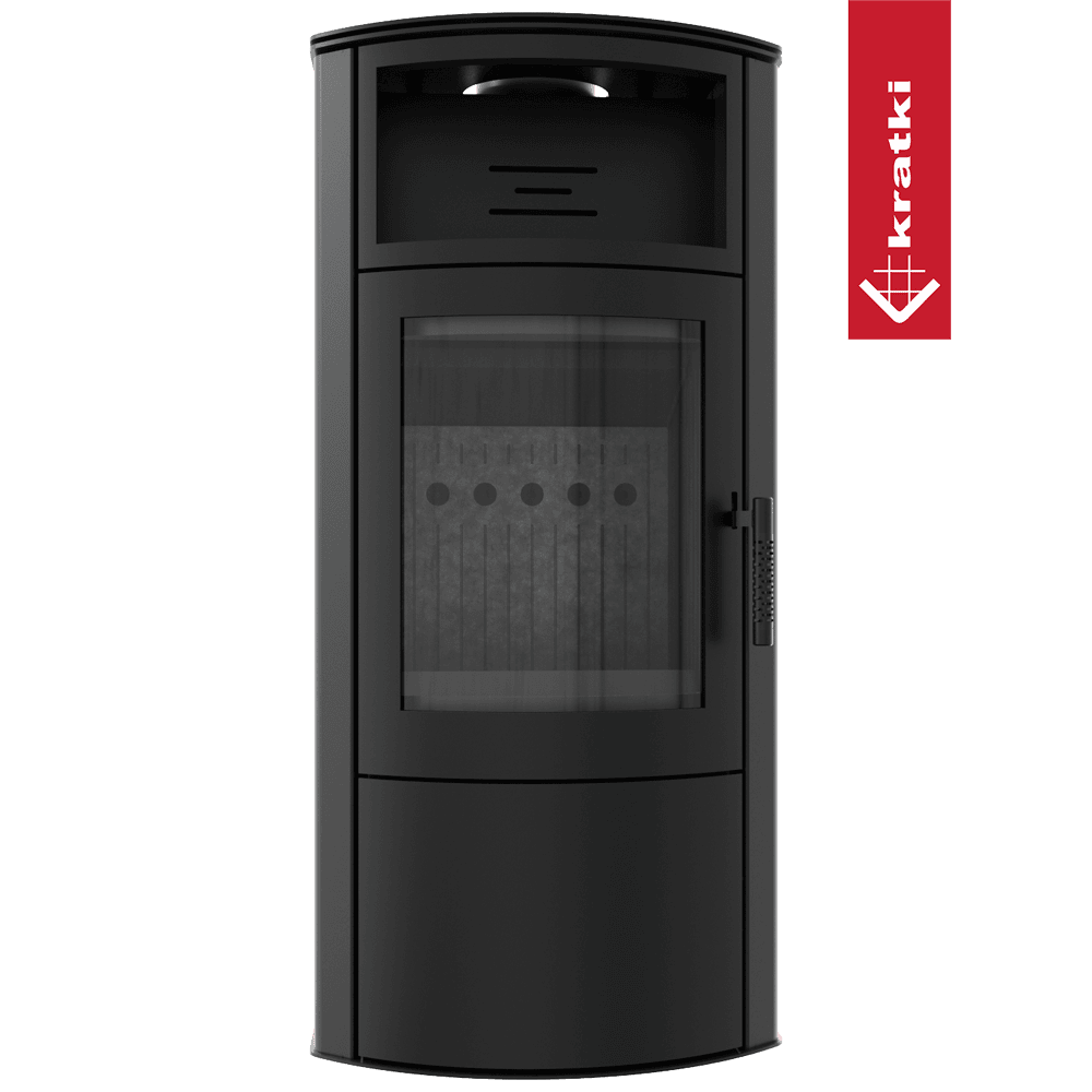 Kratki Kaminofen aus stahl KRATKI TITAN Ø 150 11 kW schwarz Verkleidung