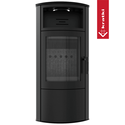 Kratki Kaminofen aus stahl KRATKI TITAN Ø 150 11 kW schwarz Verkleidung