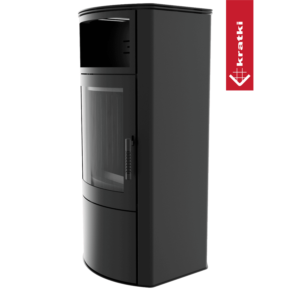 Kratki Kaminofen aus stahl KRATKI TITAN Ø 150 11 kW schwarz Verkleidung