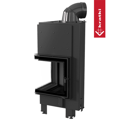 Kratki Kamineinsatz aus Stahl KRATKI MBN links 8 kW Ø 200 schwarz Verkleidung