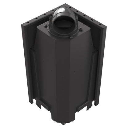 Kratki Kamineinsatz aus Stahl KRATKI MBN links 8 kW Ø 200 schwarz Verkleidung