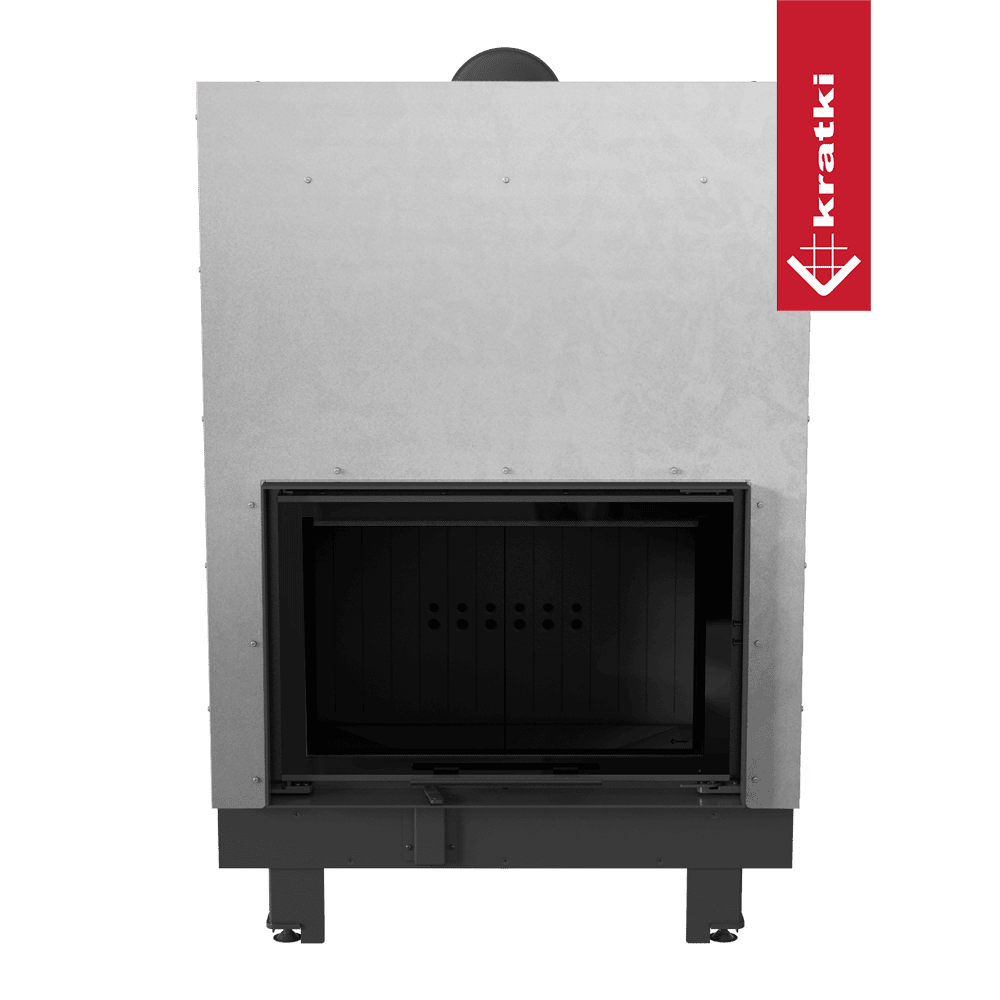 Kratki Kamineinsatz aus Stahl KRATKI MBO 15 kW Ø 200 mit Schiebetür schwarz Verkleidung