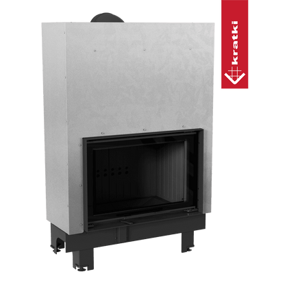 Kratki Kamineinsatz aus Stahl KRATKI MBO 15 kW Ø 200 mit Schiebetür schwarz Verkleidung