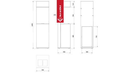 Kratki Gasfeuerstelle Outdoor AQF2 47,1x39,5 11,5 kW Propan-Butan Sierra Gehäuse Satz