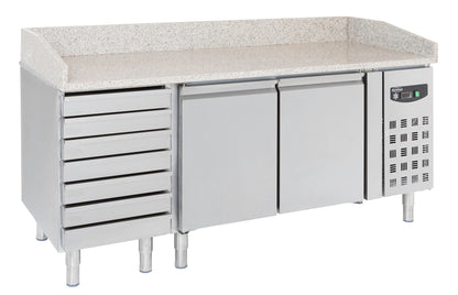 CombiSteel PIZZATISCH 2 TÜREN 7 TEIGSCHUBLADEN